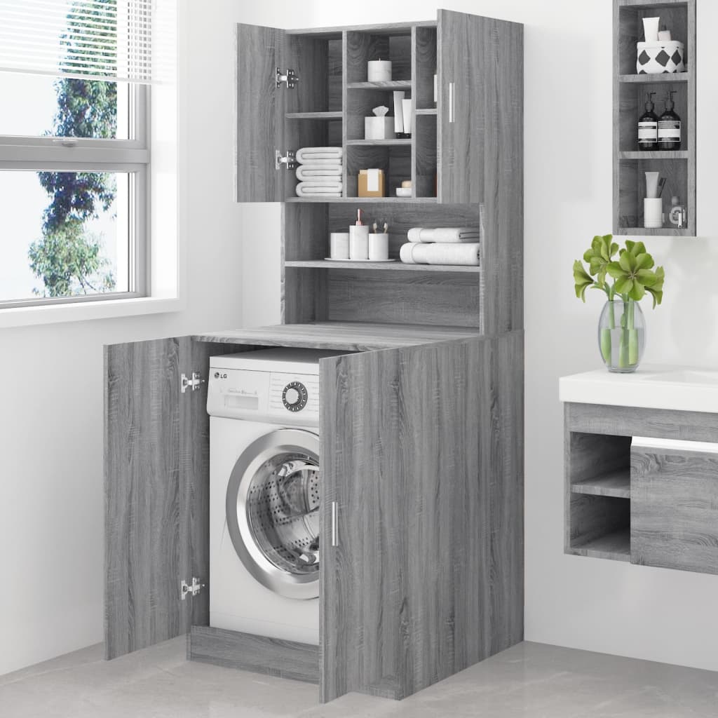 Washing machine cabinet engineered wood - gray sonoma oak, 1 - number 3.