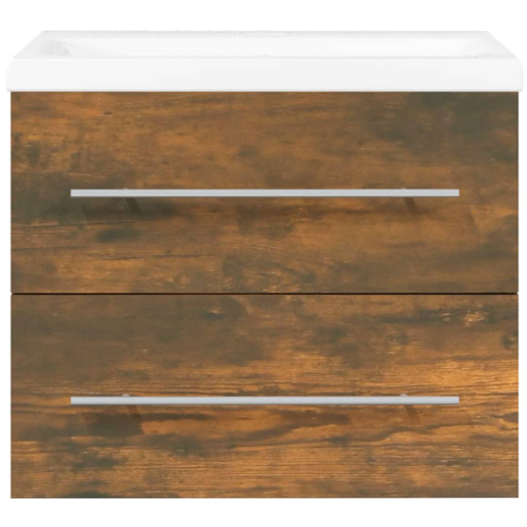 Donji ormarić s ugradbenim sudoperom izrađeno drvo dimljeni hrast - dimljeni hrast, 60 x 38,5 x 48 cm, 1, bez slavine - number 5.