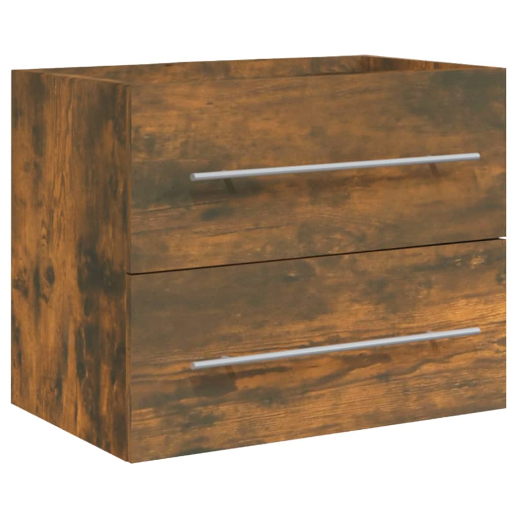 Donji ormarić s ugradbenim sudoperom izrađeno drvo dimljeni hrast - dimljeni hrast, 60 x 38,5 x 48 cm, 1, bez slavine - number 8.