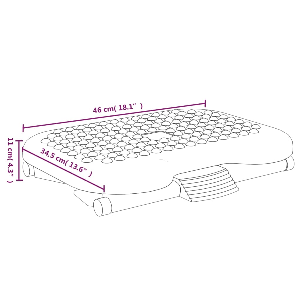 Fodstøtte 46x34,5x11 cm sort - number 9.