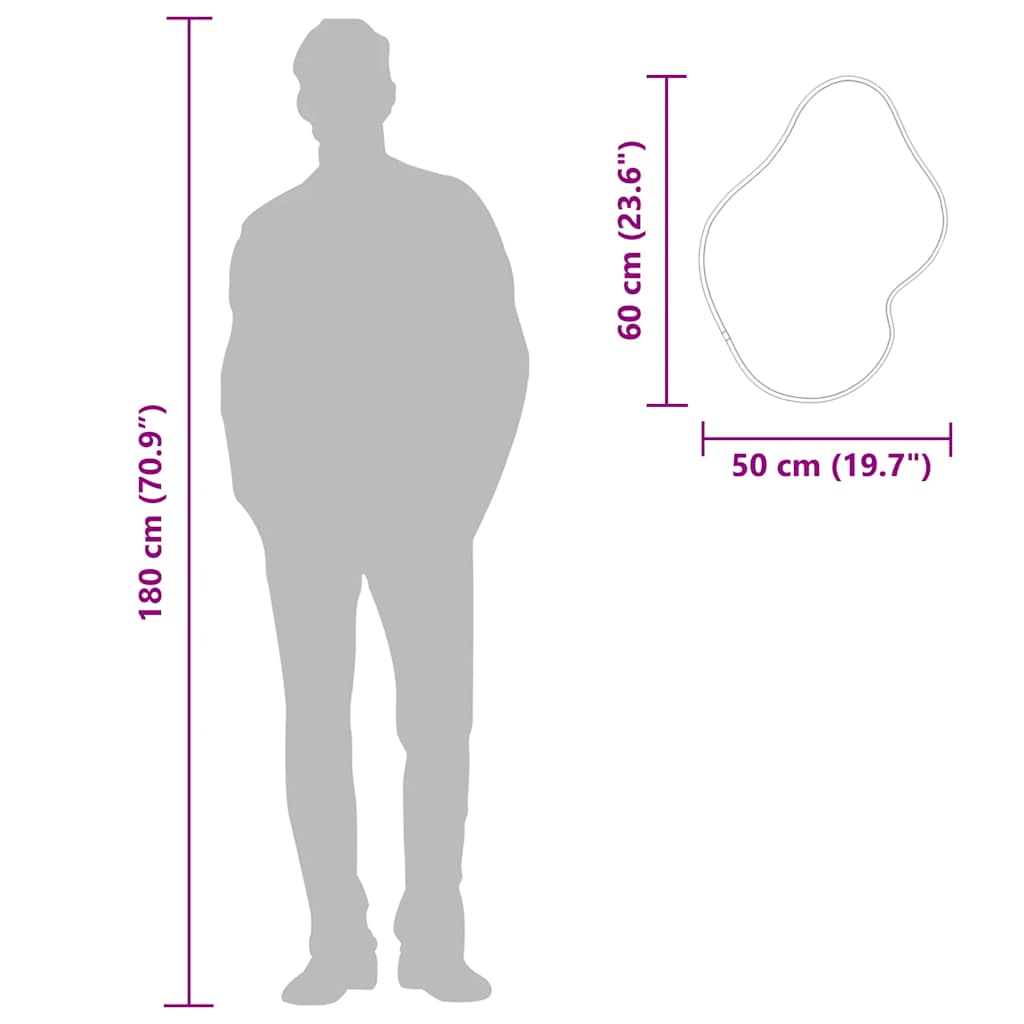 Vægspejl - sort, 60 x 50 cm, 1 - number 7.