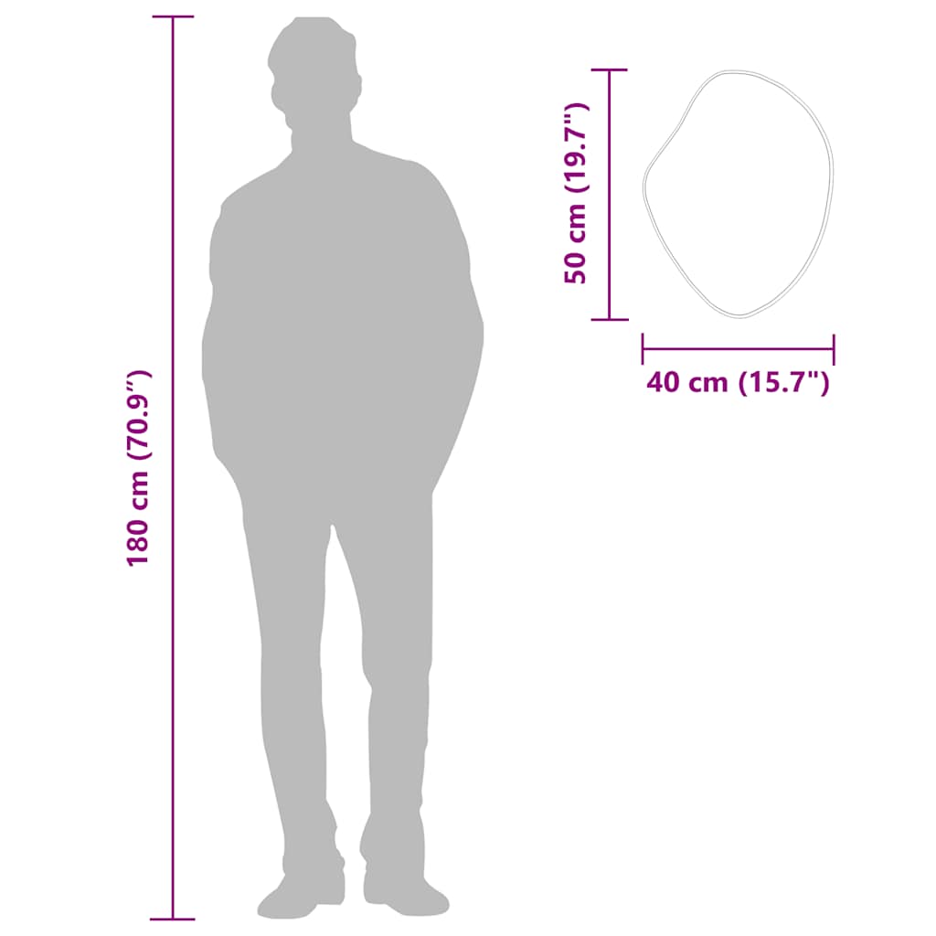 Miroir mural - noir, 50 x 40 cm, 1 - number 7.