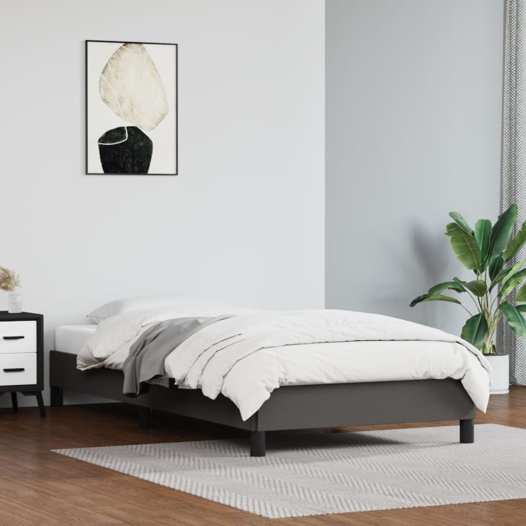 Bed frame artificial leather - cappuccino, 120 x 200 cm, 25 cm - number 1.