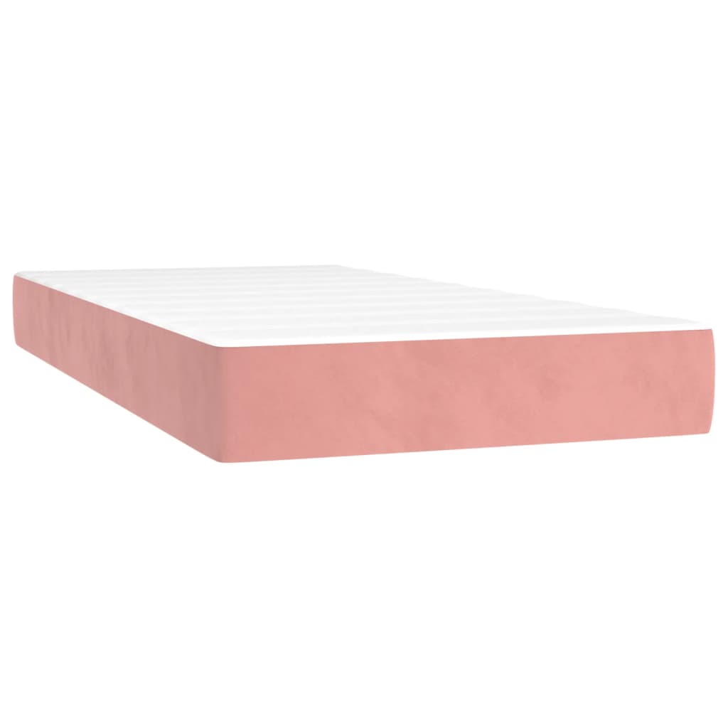 Springmadras med pocketfjedre 90x200x20 cm fløjl pink - lyserød, 90 x 200 cm, 1 - number 2.