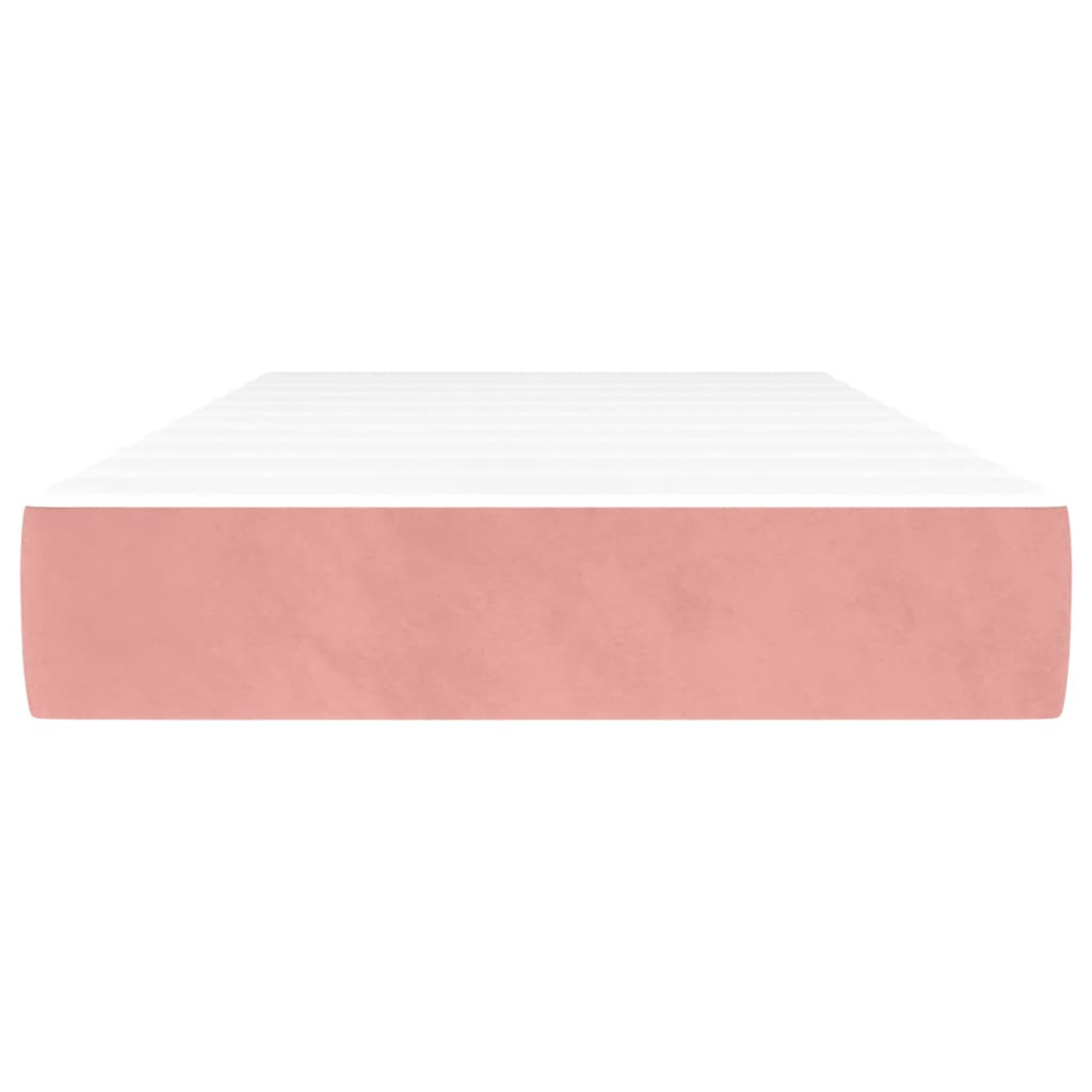 Springmadras med pocketfjedre 90x200x20 cm fløjl pink - lyserød, 90 x 200 cm, 1 - number 3.