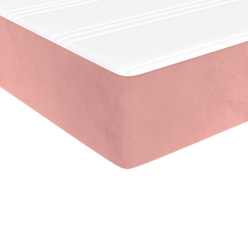 Springmadras med pocketfjedre 90x200x20 cm fløjl pink - lyserød, 90 x 200 cm, 1 - number 5.