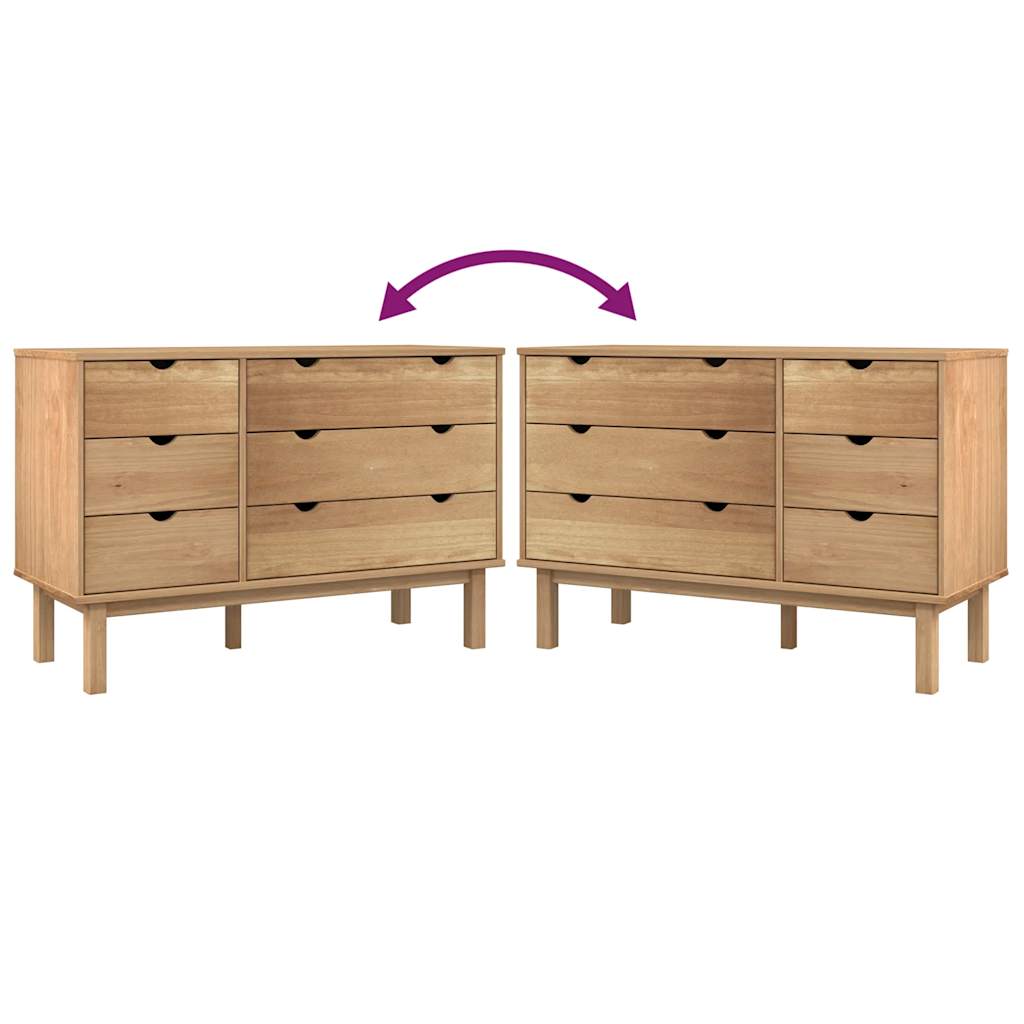 Kommode otta 111x43x73,5 cm massivt fyrretræ - number 8.