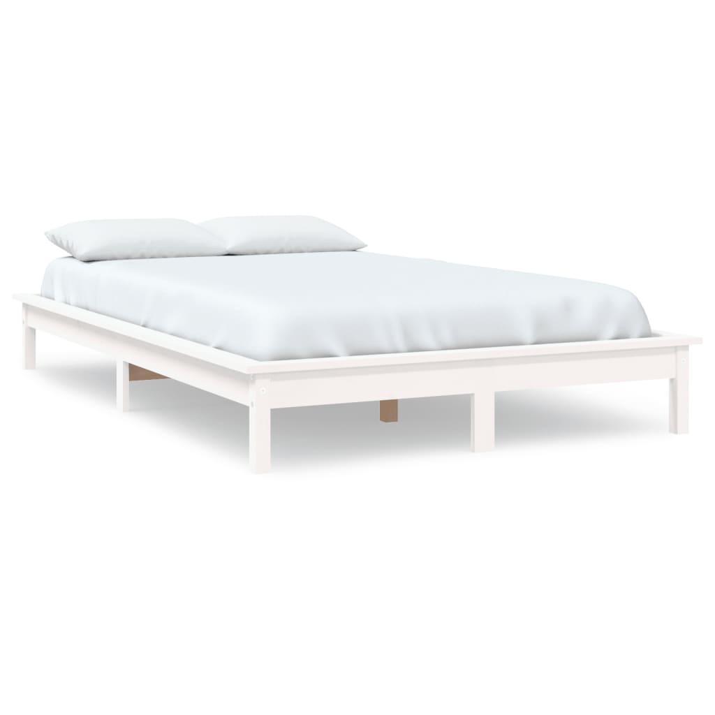 Bed frame double massive pine - white, 135 x 190 cm - number 2.