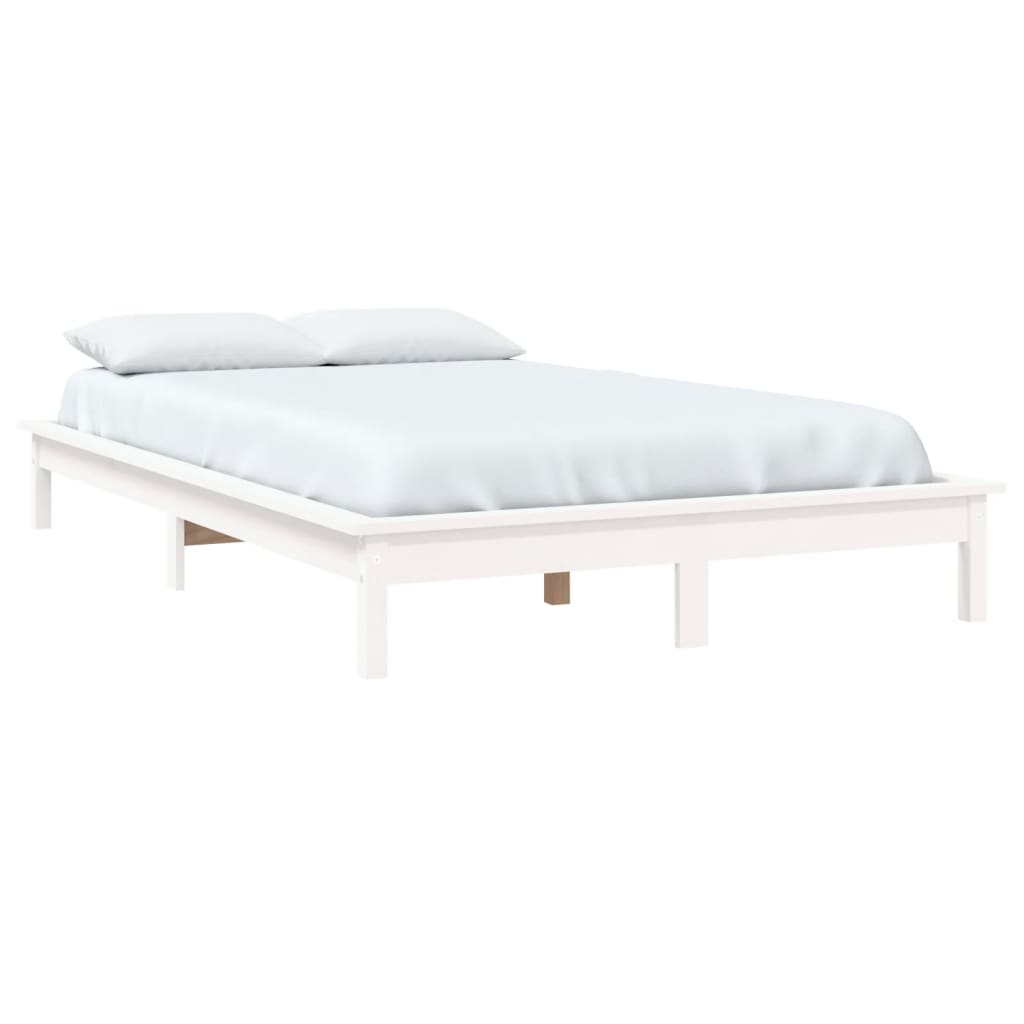 Bed frame double massive pine - white, 135 x 190 cm - number 3.