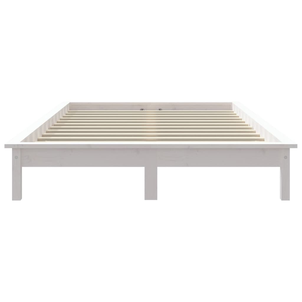 Bed frame double massive pine - white, 135 x 190 cm - number 5.