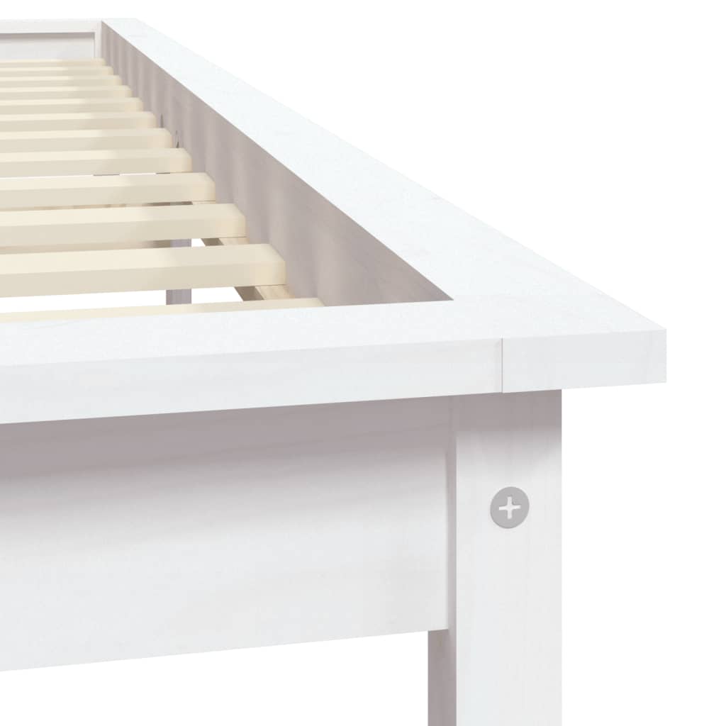 Bed frame double massive pine - white, 135 x 190 cm - number 7.