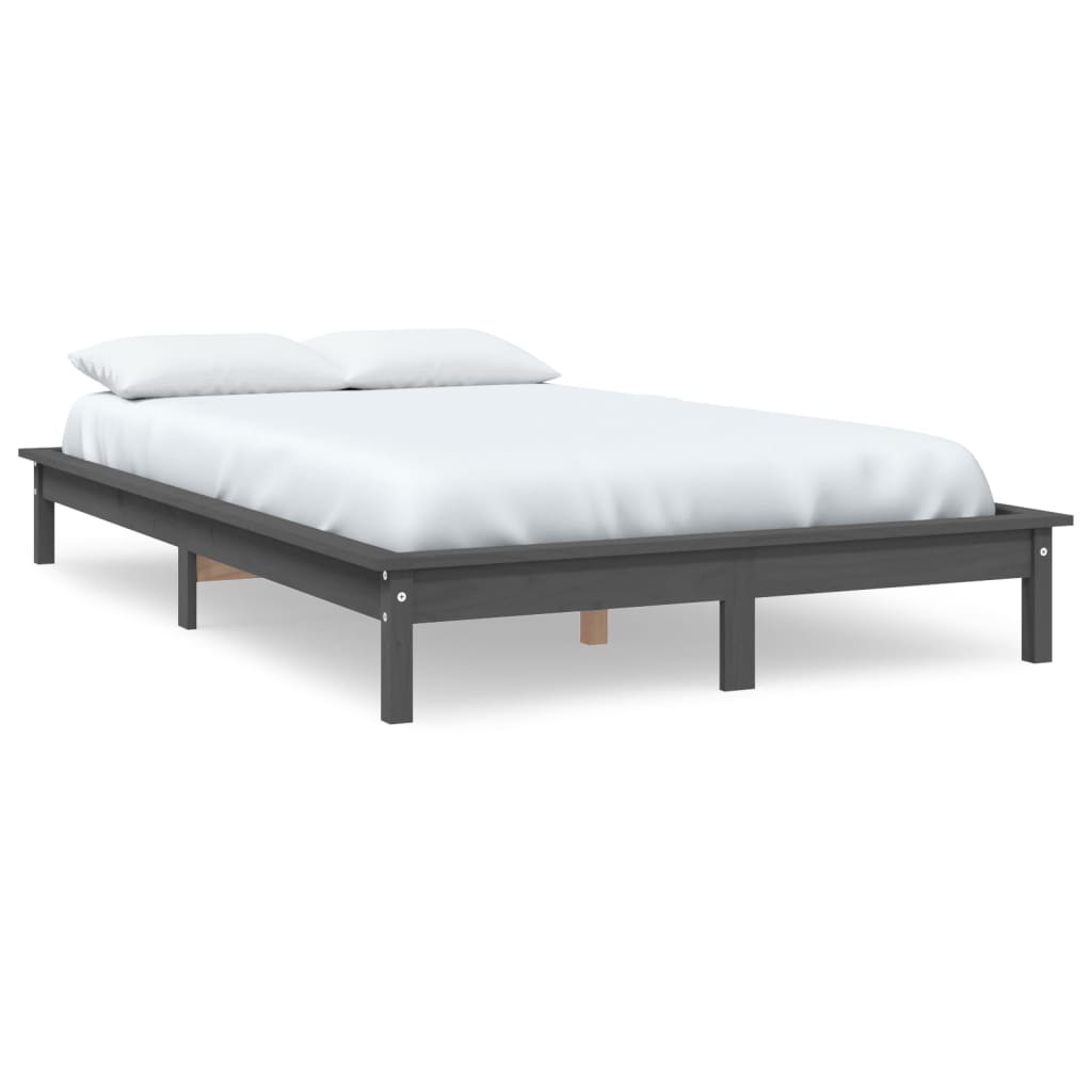 Bed frame solid pine - grey, 200 x 200 cm - number 2.