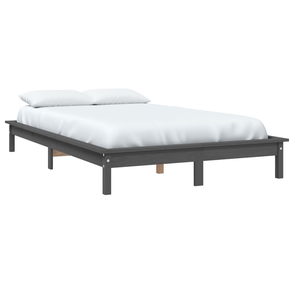 Bed frame solid pine - grey, 200 x 200 cm - number 3.