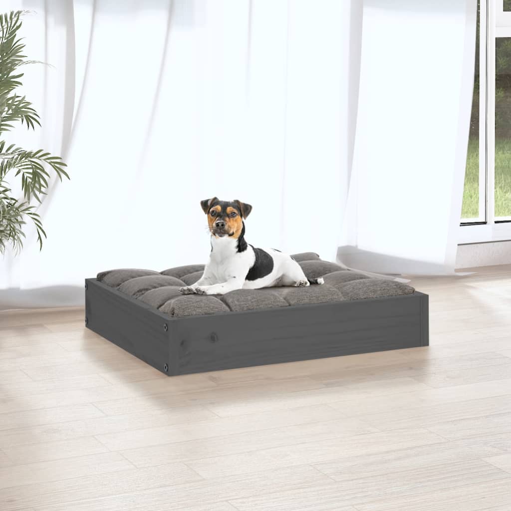 Lit de chien 51,5x44x9 cm pine solide - gris, 51,5 x 44 x 9 cm - number 5.