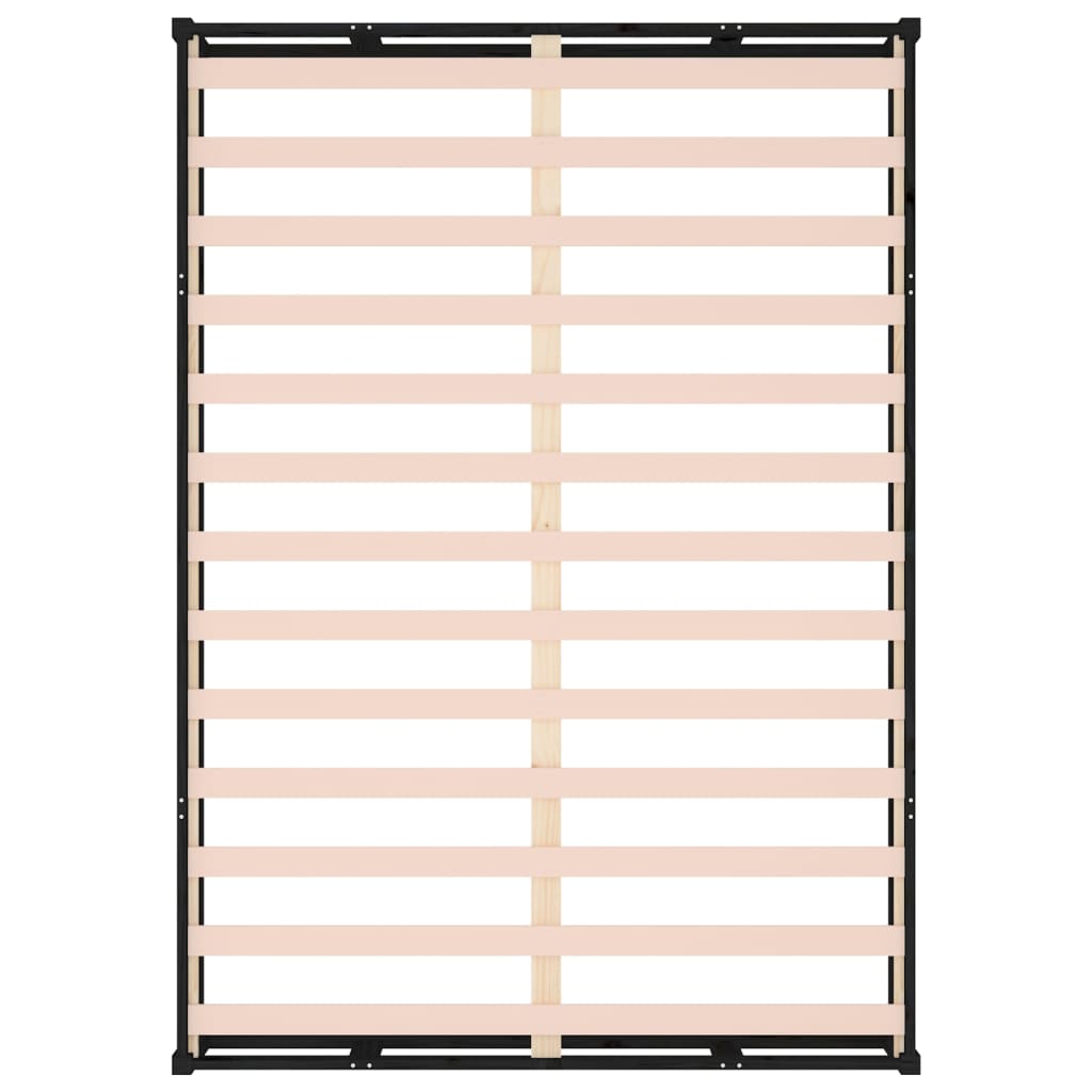 Bed frame double solid wood - black, 135 x 190 cm - number 7.