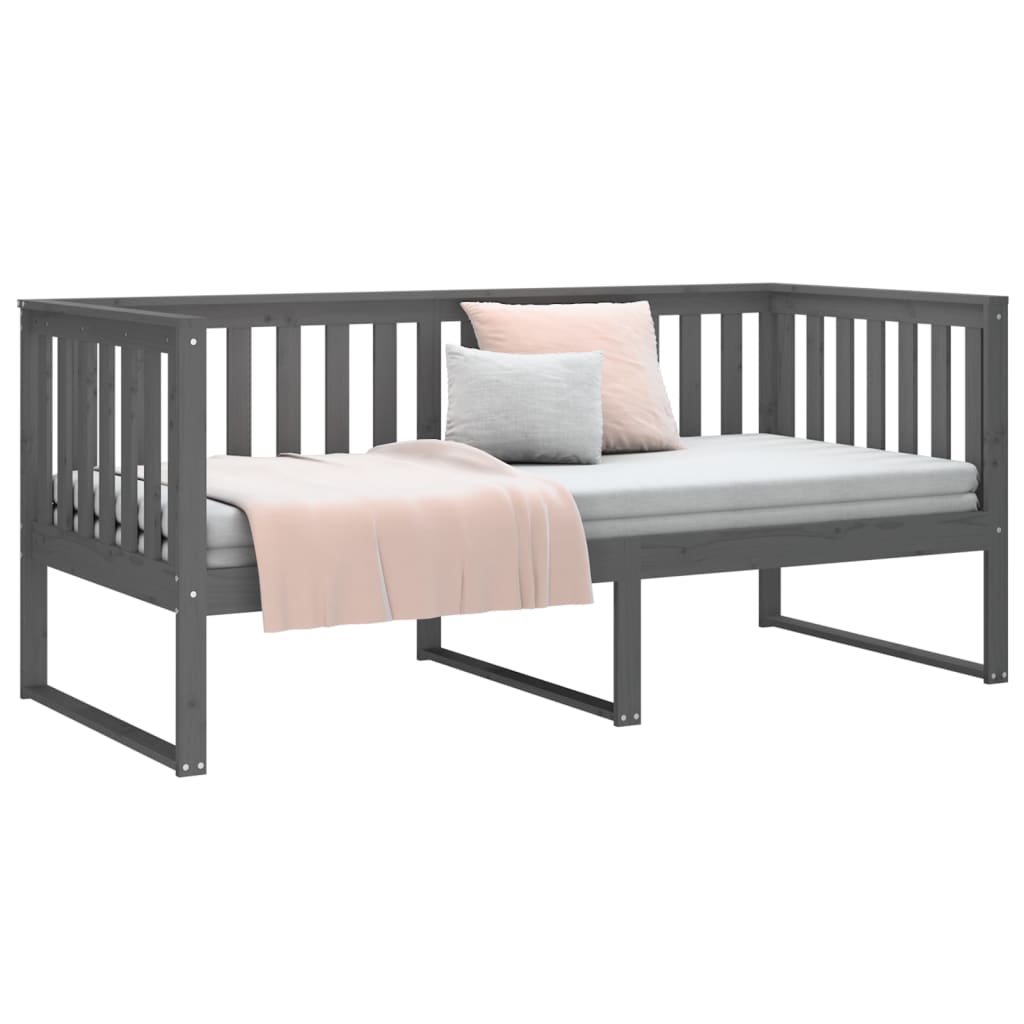 Daybed massivt fyrretræ - grå, 90 x 190 cm - number 6.