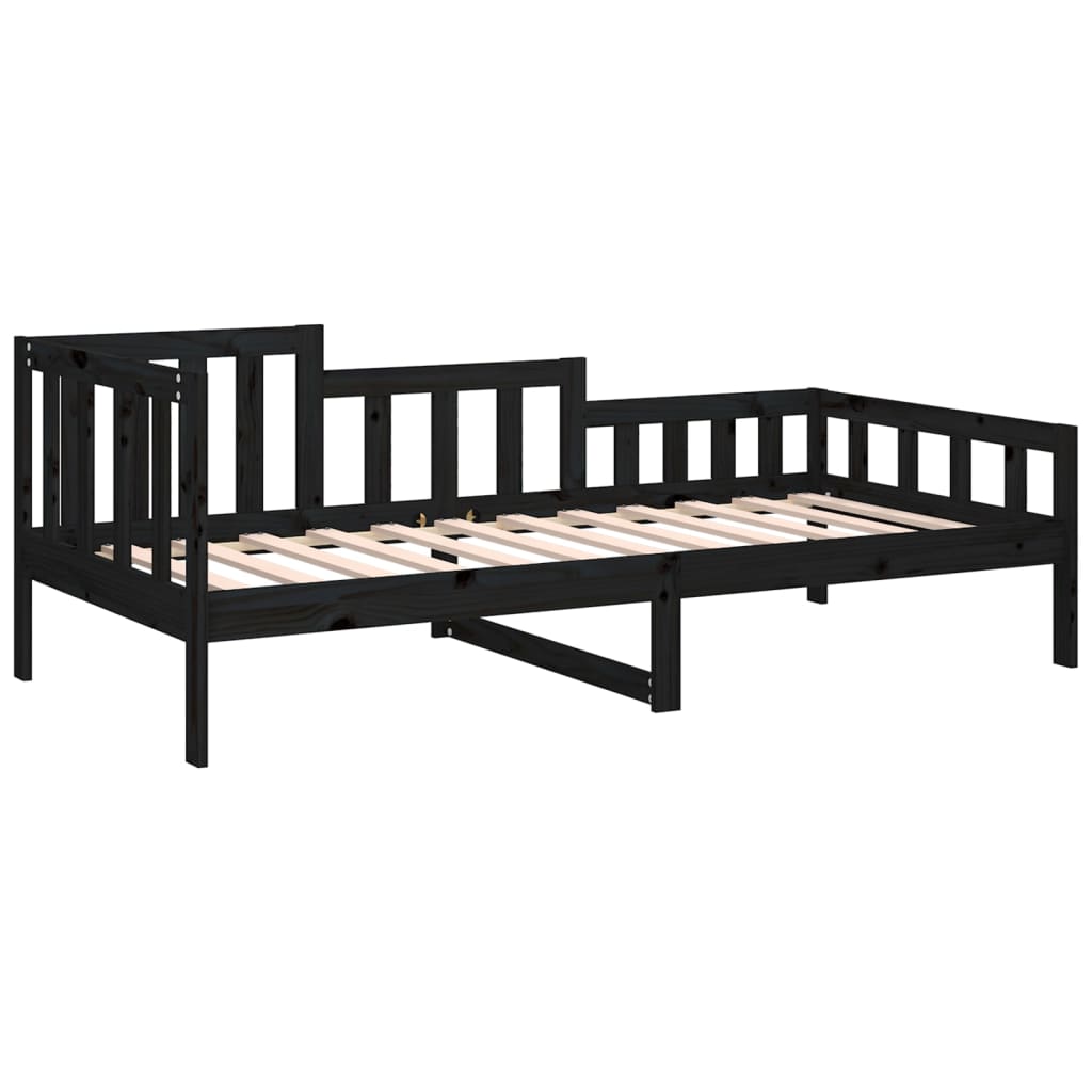 Daybed massivt fyrretræ - sort, 90 x 200 cm - number 7.