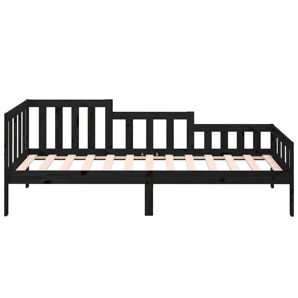 Daybed massivt fyrretræ - sort, 90 x 200 cm - number 8.