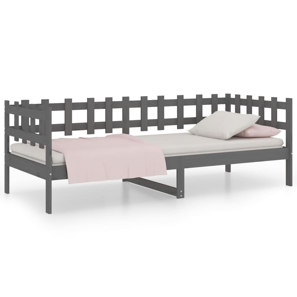 Daybed massivt fyrretræ - grå, 90 x 190 cm - number 2.