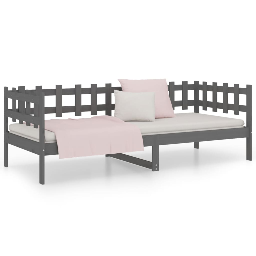 Daybed massivt fyrretræ - grå, 90 x 190 cm - number 5.
