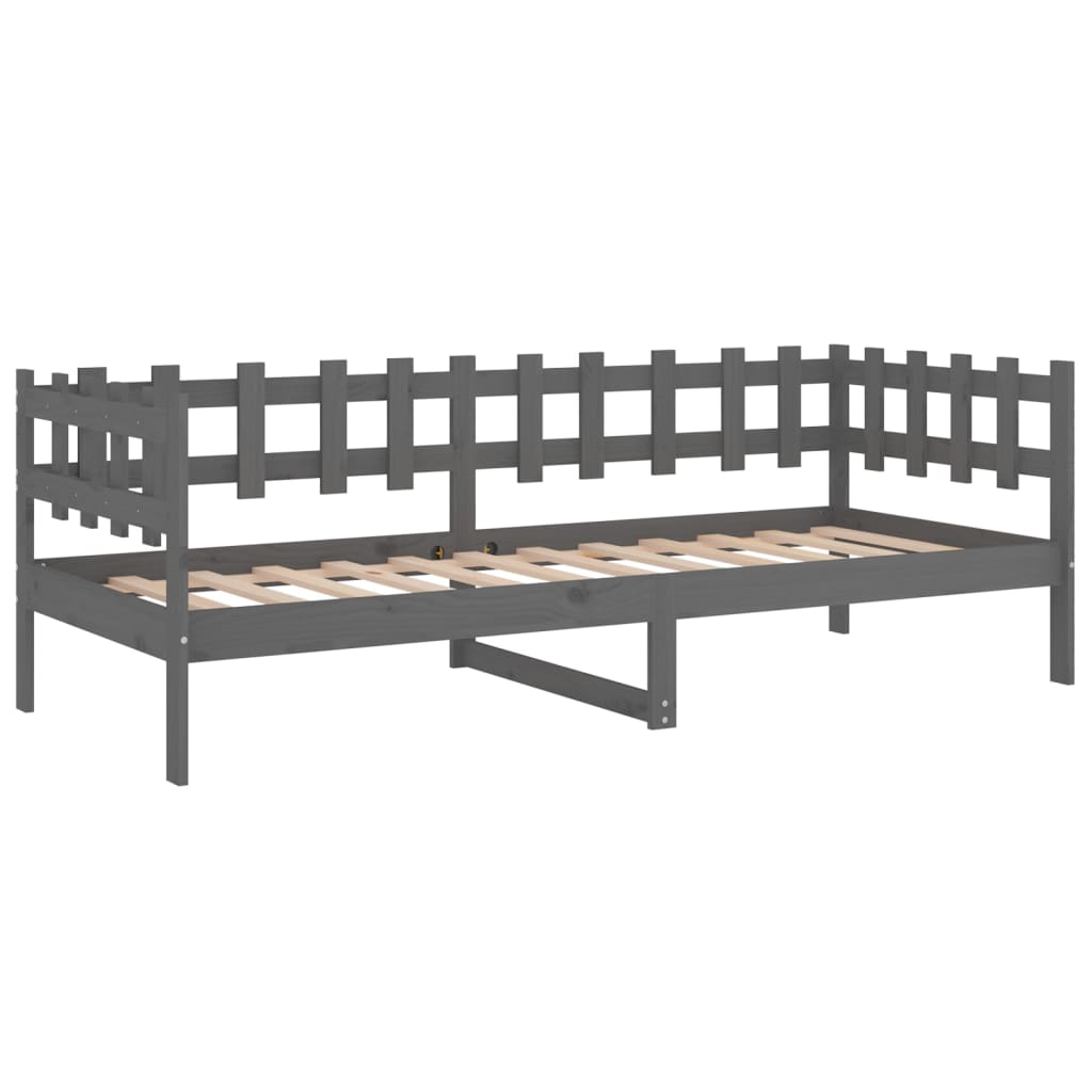 Daybed massivt fyrretræ - grå, 90 x 190 cm - number 7.