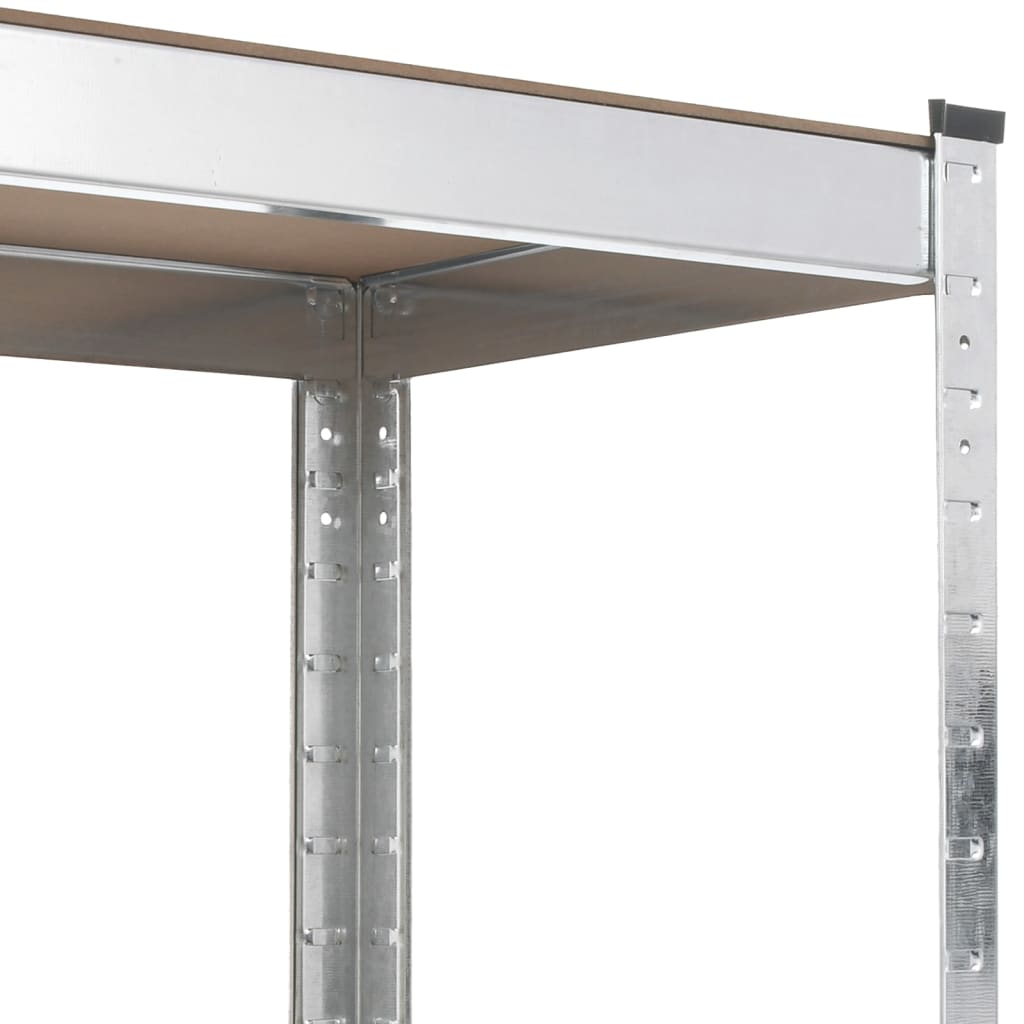 Tavolo da lavoro con 5 ripiani in acciaio e legno ingegnerizzato color argento - argento, 100 x 20/50 x 180 cm, 1 - number 7.