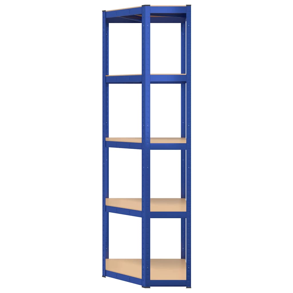 Scaffale portaoggetti 5 ripiani in acciaio e legno ingegnerizzato - blu, 55 x 55 x 172 cm, 1 - number 5.