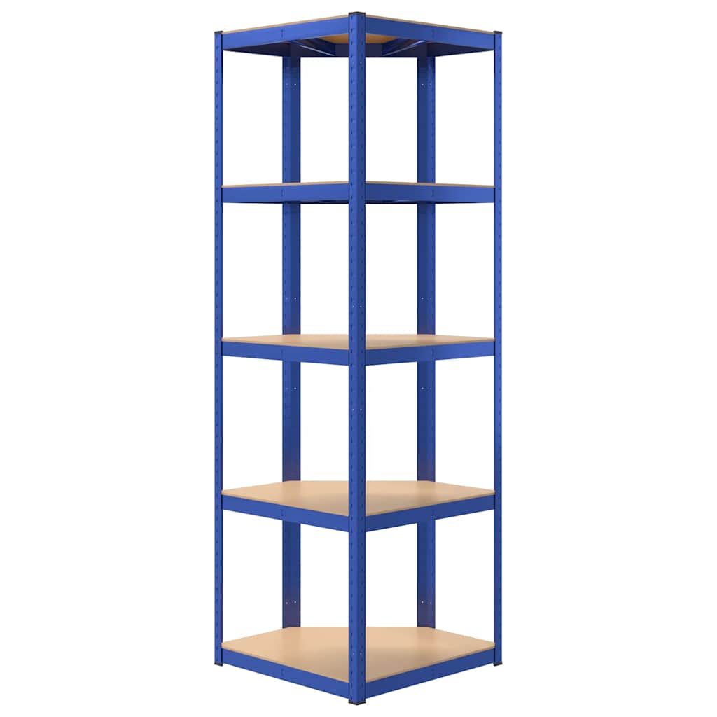 Scaffale portaoggetti 5 ripiani in acciaio e legno ingegnerizzato - blu, 55 x 55 x 172 cm, 1 - number 6.