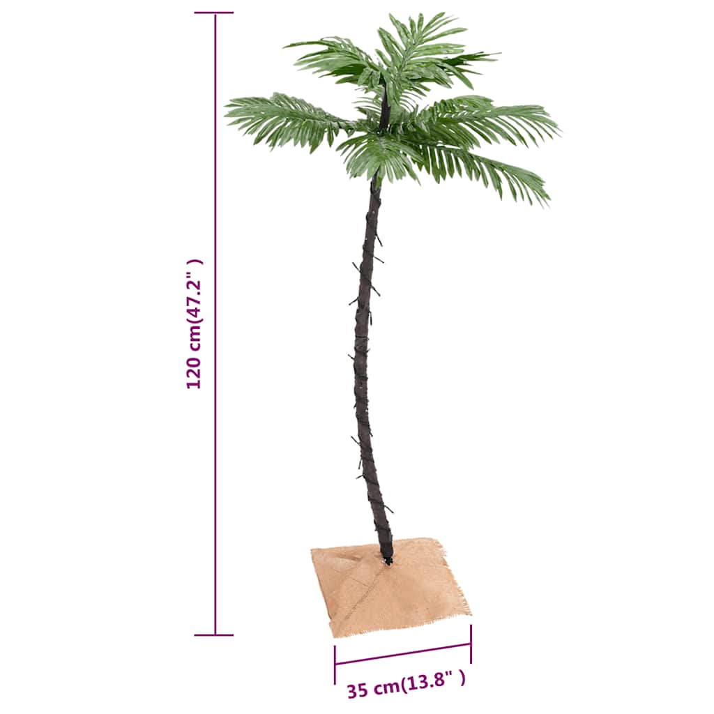 Led palm tree 120 cm 72 leds warm white light white - number 10.