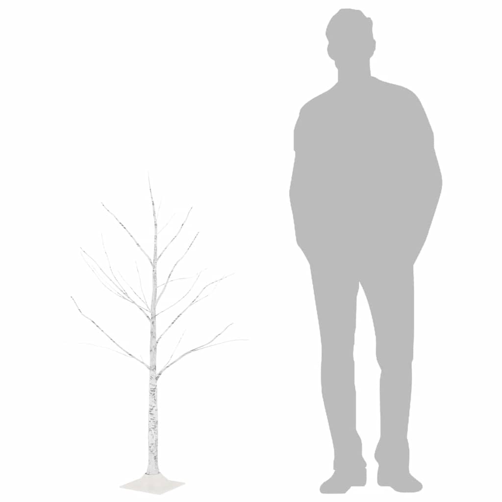 Led birch tree 120 cm 48 leds warm white light white - number 7.