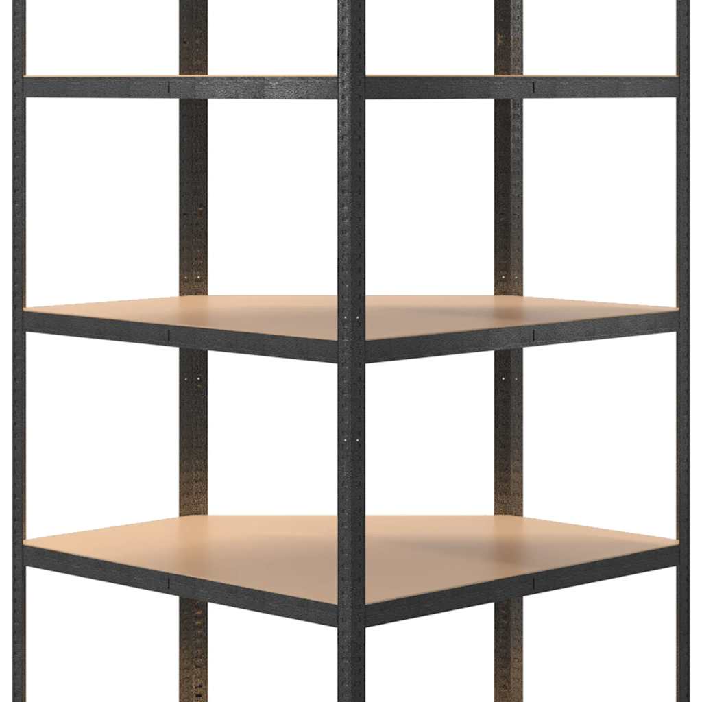 Libreria angolare robusta con 5 ripiani in acciaio e legno ingegnerizzato - grigio, 90 x 90 x 180 cm, 1 - number 7.