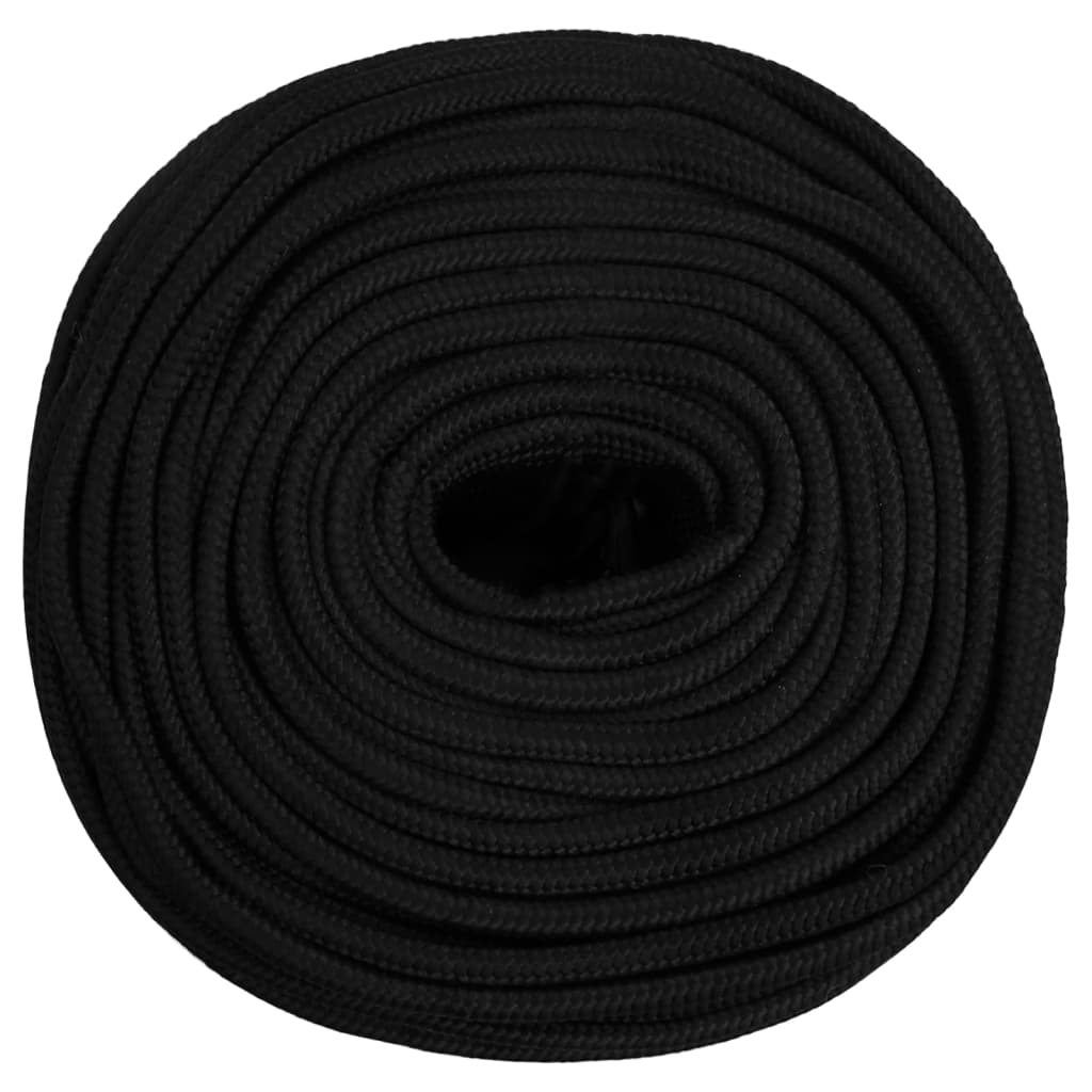 Arbetsrep polyester - svart, 1, 50 m, 6 mm - number 3.