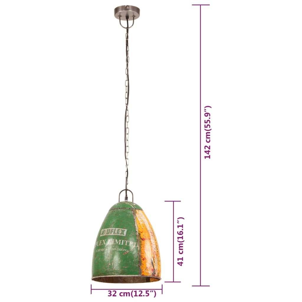 Lampe suspendue industrielle 32 cm e27 25 w - number 8.