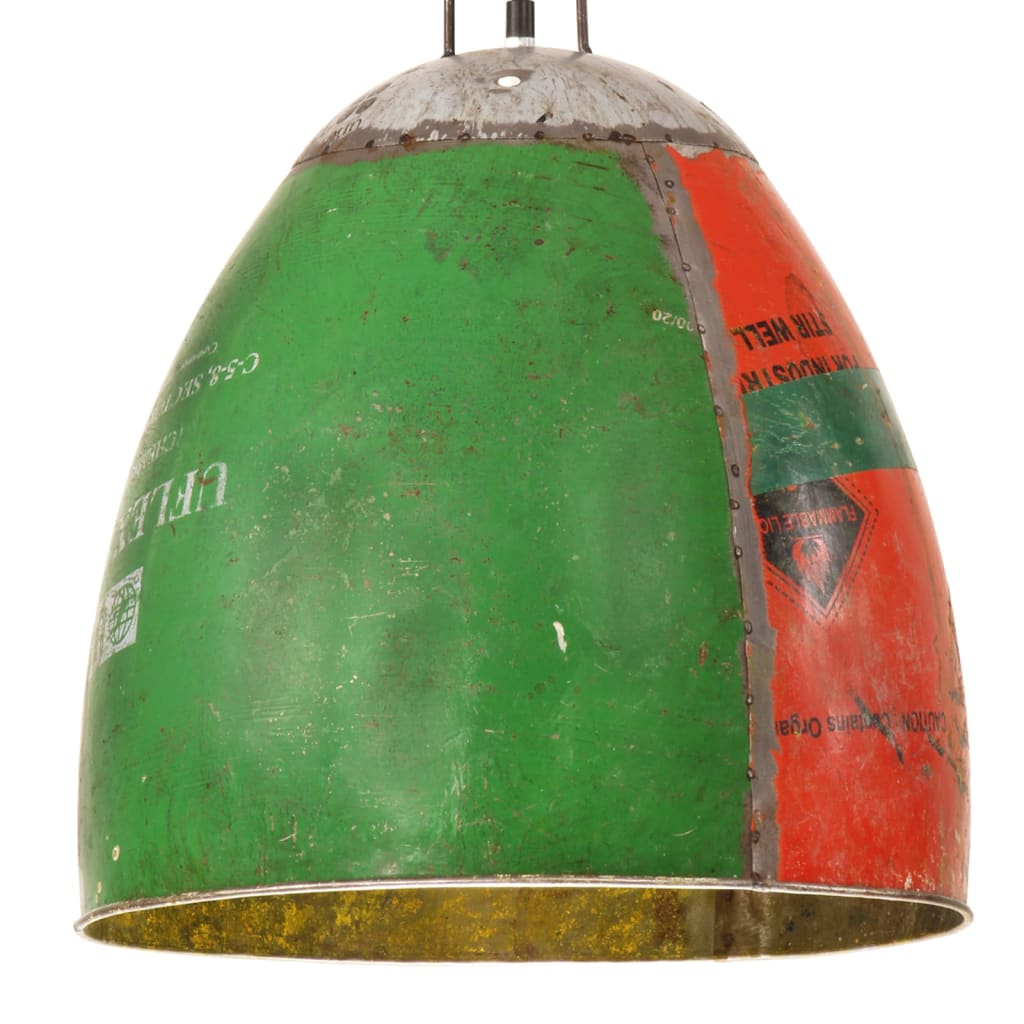 Lampe suspendue industrielle 42 cm e27 25 w round multicolore - number 2.