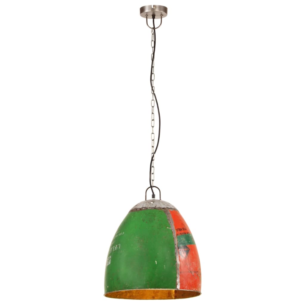 Lampe suspendue industrielle 42 cm e27 25 w round multicolore - number 3.