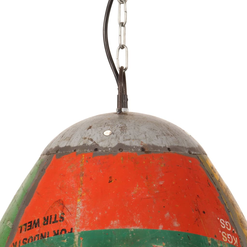 Lampe suspendue industrielle 42 cm e27 25 w round multicolore - number 6.