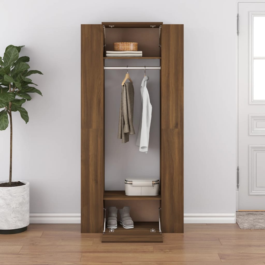 Mobiletti d'ingresso 2 pz. legno ingegnerizzato colore rovere marrone - number 3.