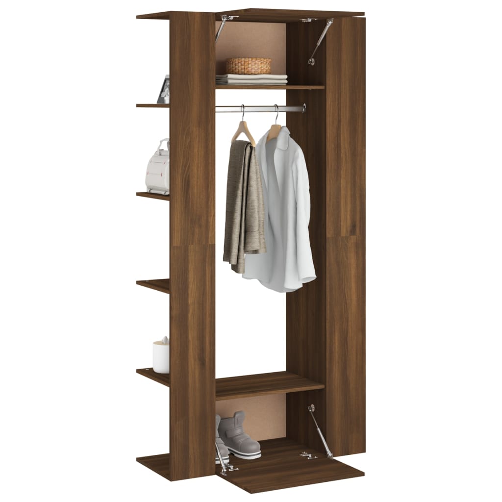 Mobiletti d'ingresso 2 pz. legno ingegnerizzato colore rovere marrone - number 5.