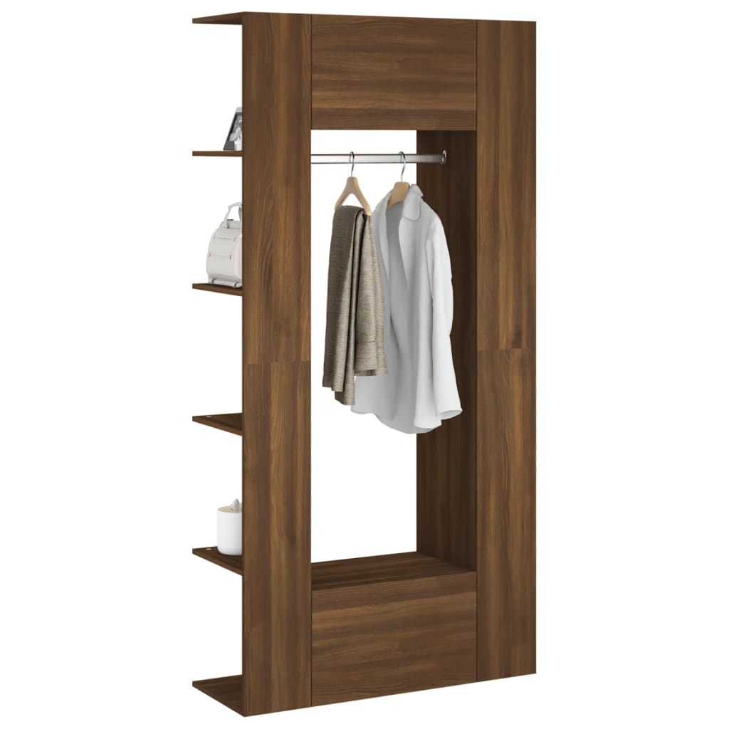 Mobiletti d'ingresso 2 pz. legno ingegnerizzato colore rovere marrone - number 4.