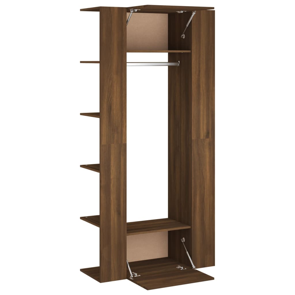 Mobiletti d'ingresso 2 pz. legno ingegnerizzato colore rovere marrone - number 6.