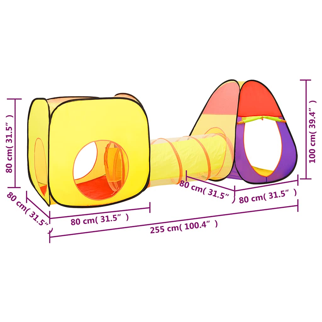 Tente de jeu pour enfants 255x80x100 cm multicolore - number 9.