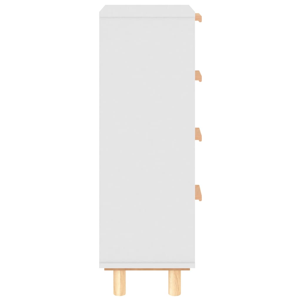 Sideboard 40x30x90 cm solid pine and natural rattan - white, 1 - number 6.