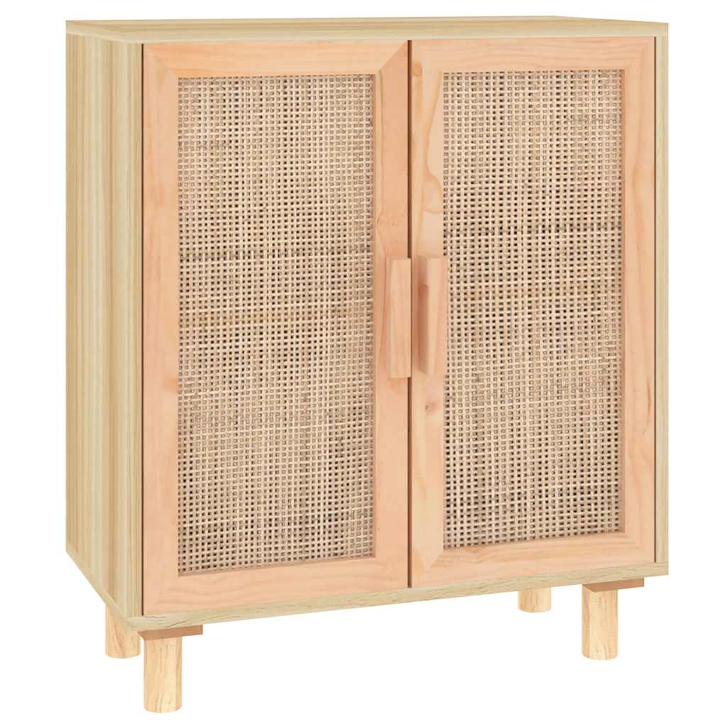 Sideboard 60x30x70 cm solid pine and natural rattan brown - number 2.