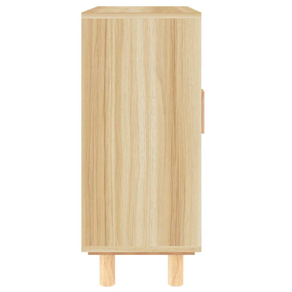 Sideboard 60x30x70 cm solid pine and natural rattan brown - number 6.