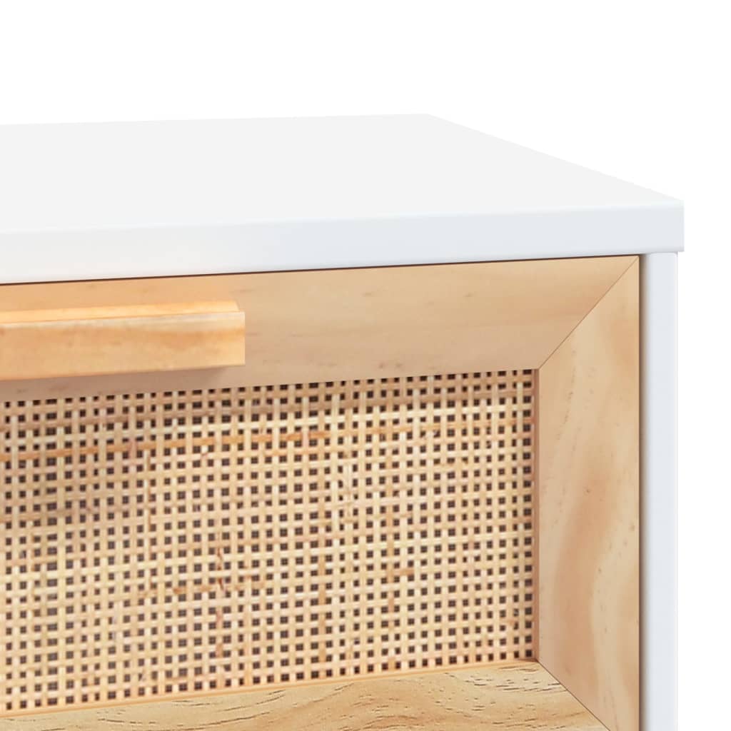 Sofabord 80x40x30 cm konstrueret træ og massivt fyrretræ - hvid, 1 - number 6.