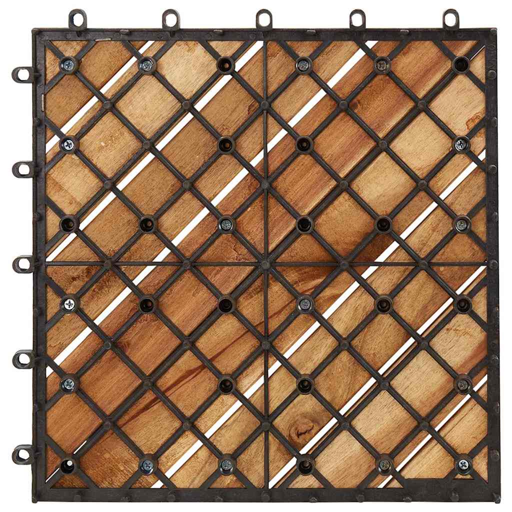 Dalles de terrasse pc. 30x30 cm bois d'acacia massif - marron, motif 3, 20 - number 4.