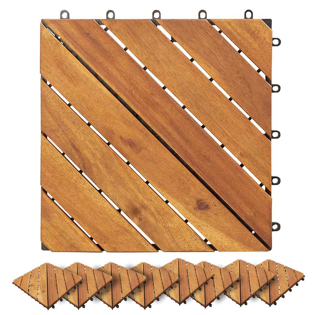 Dalles de terrasse pc. 30x30 cm bois d'acacia massif - marron, motif 3, 20 - number 3.
