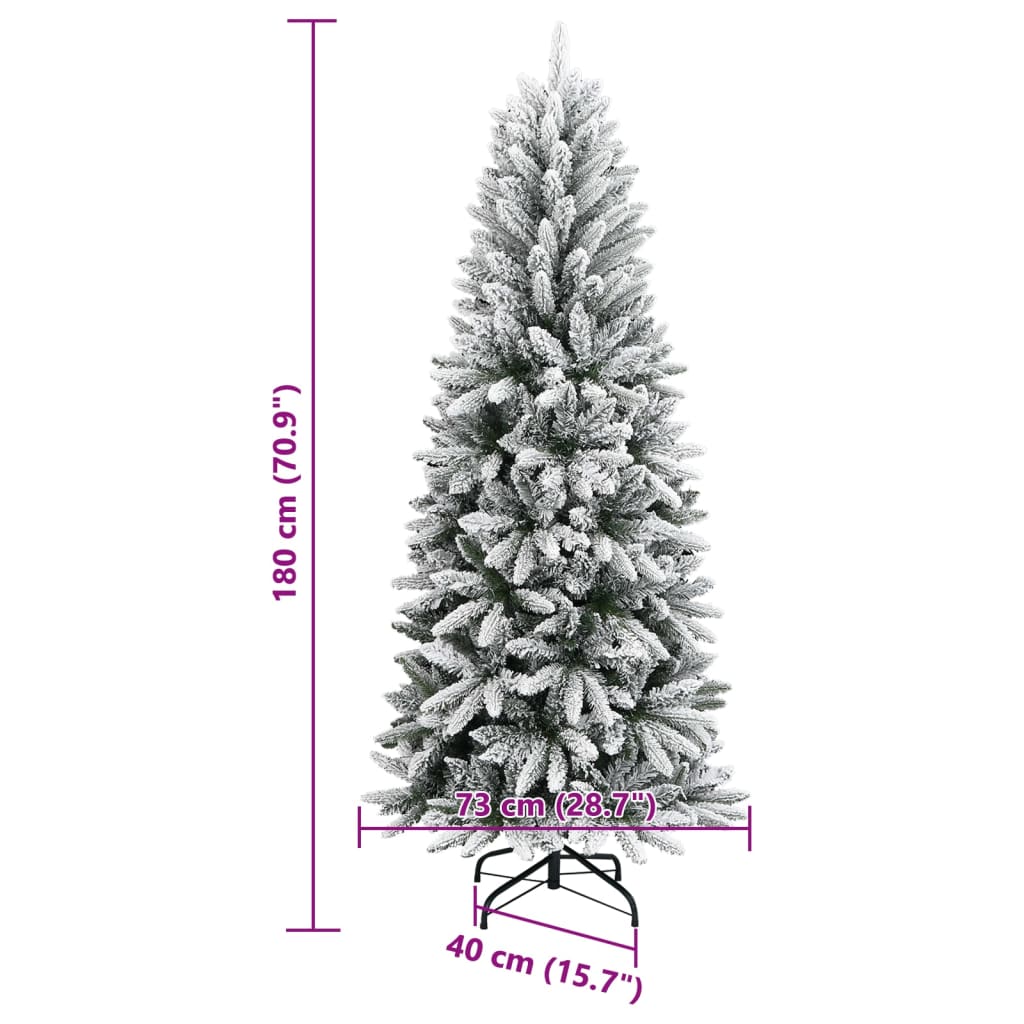 Sapin de noël artificiel avec neige pvc et pe - 180 cm, 1, sans joints - number 8.