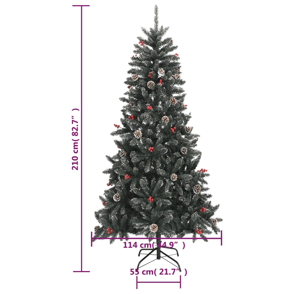 Sapin de noël artificiel avec socle de sapin de noël en pvc vert - 210 cm, 1, sans joints - number 9.
