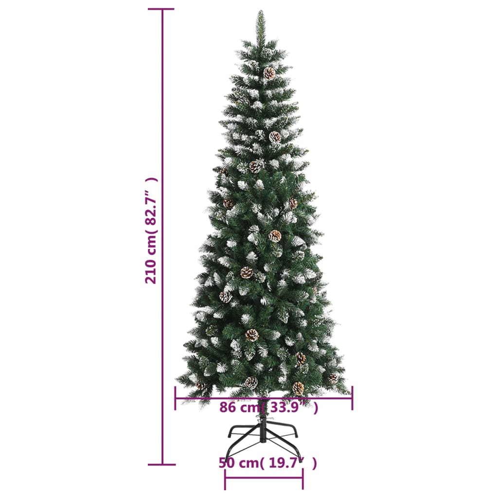Kunstigt juletræ med juletræsfod pvc grøn - 210 cm, 1, uden led - number 9.